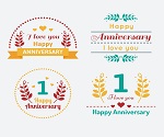 4 Creative anniversary label vector